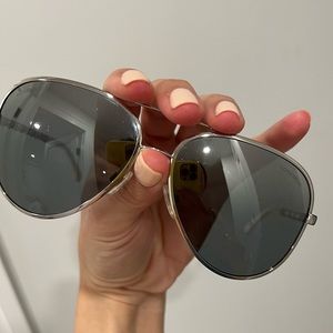Chanel Sunglasses white and silver. Includes box.